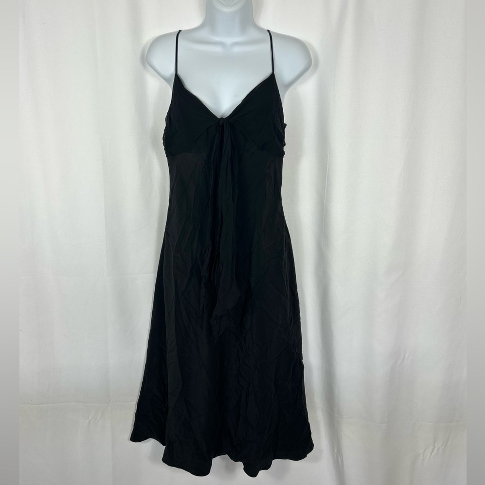 Laundry by Shelli Segal silk overlay spaghetti strap LBD 10